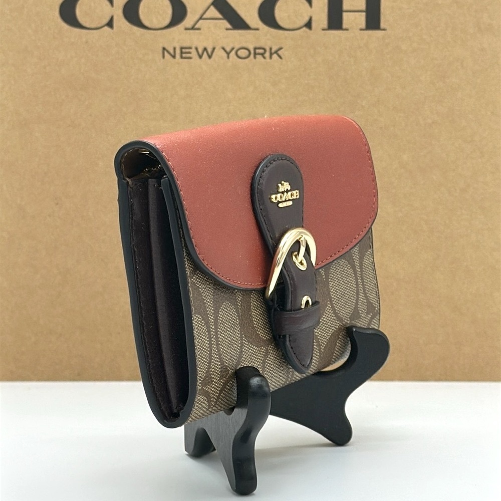 Coach Tan and Brown Canvas Wallet - Picture 10 of 12
